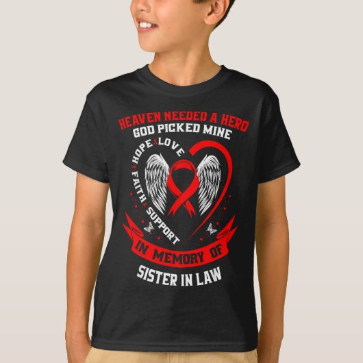 Loss Of Loved One Sister In Law Heart Disease Awar Tシャツ (正面)