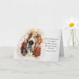 Loss of Pet Dog (Basset Hound) Custom Sympathy  カード