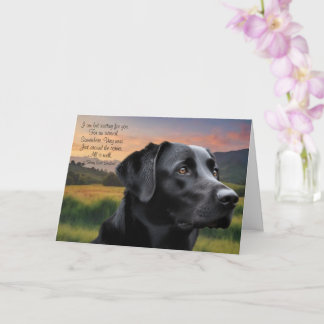 Loss of Pet Dog (Black Lab) Custom Sympathy Card カード