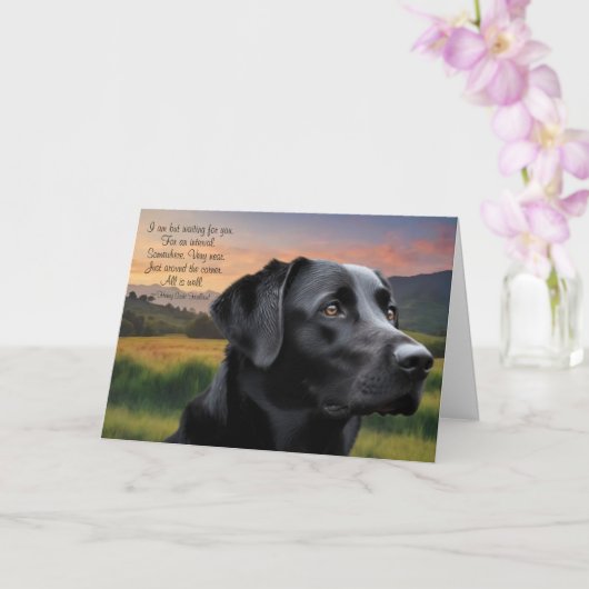 Loss of Pet Dog (Black Lab) Custom Sympathy Card カード (蘭)