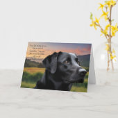 Loss of Pet Dog (Black Lab) Custom Sympathy Card カード (黄色い花)
