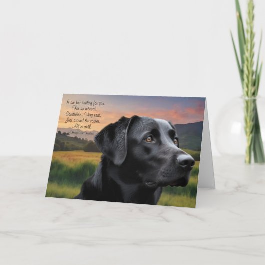 Loss of Pet Dog (Black Lab) Custom Sympathy Card カード (正面)
