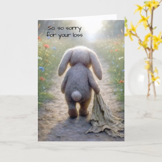 Loss of Pet Rabbit Sympathy カード (黄色い花)