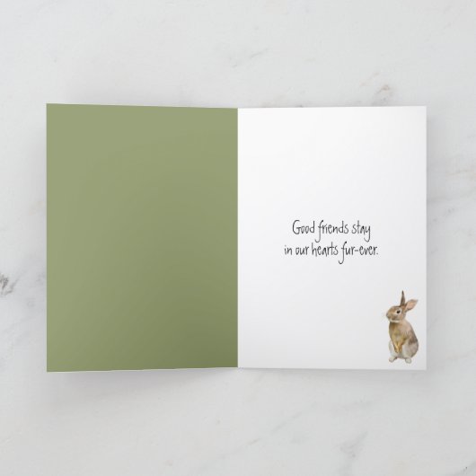 Loss of Pet Rabbit Sympathy カード (内部)