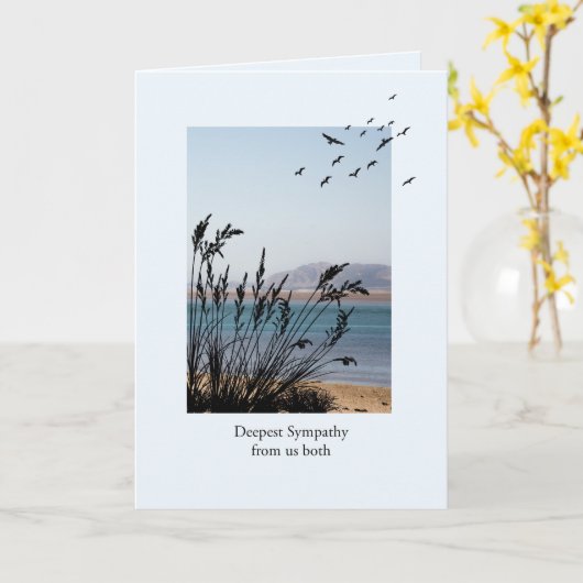 Loss On Loss From Us All，海辺の風景 カード (黄色い花)