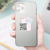 Lost and Found QR sticker Fluffy Pink  シール (スマートフォン)