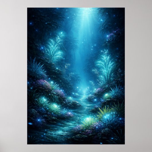 Lost Atlantis – Glowing Underwater City Fantasy Ar ポスター (正面)