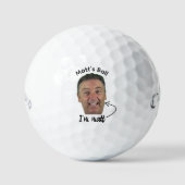 "Lost Ball" Funny Golfer Face - Pun Golf Gift ゴルフボール (正面)