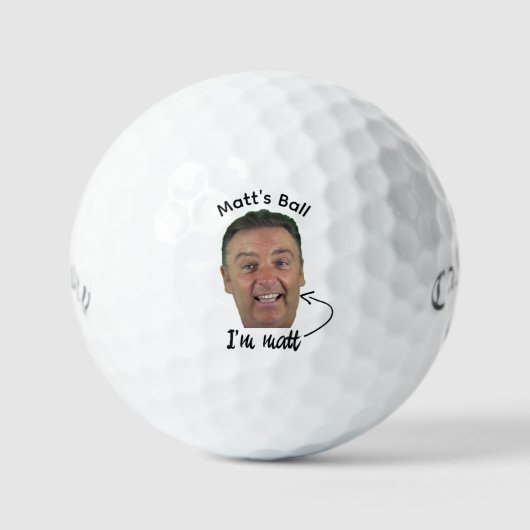 "Lost Ball" Funny Golfer Face - Pun Golf Gift ゴルフボール (正面)