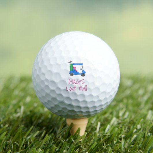 Lost Ball Golf Custom Preppy Blue Golf Cart Funny  ゴルフボール (インサイチュ 木)