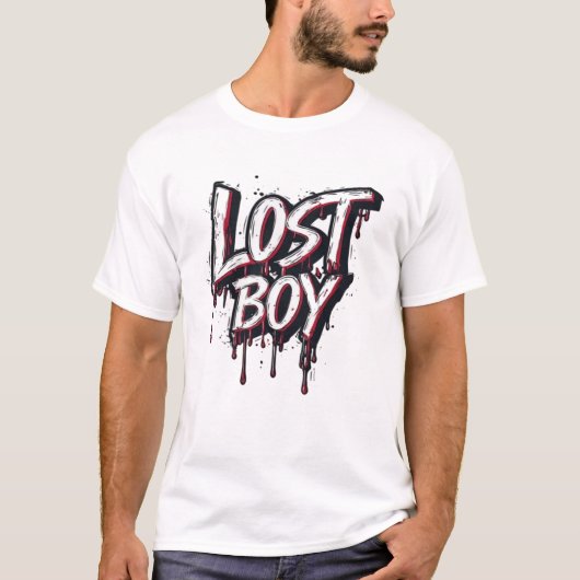 Lost Boy Dripping Graffiti Typography Graphic - Ed Tシャツ (正面)