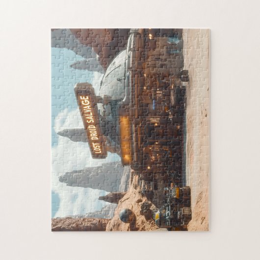 Lost Droid Salvage Outpost Desert Sci-Fi Frontier ジグソーパズル (縦)