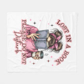 Lost In a Book....  フリースブランケット (正面(横))