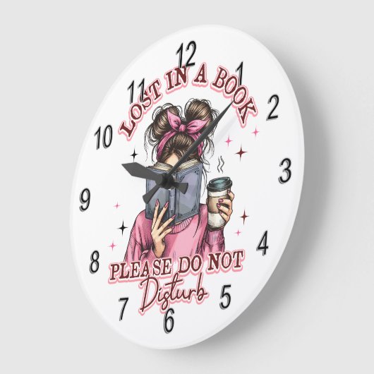 Lost In a Book....  ラージ壁時計 (傾斜)