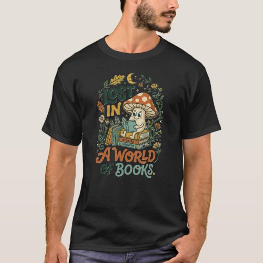 Lost In A World Of Books T-Shirt – Cozy Reading  Tシャツ (正面)
