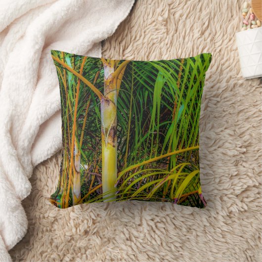 Lost in Areca Palms Throw Pillow クッション (ブランケット)