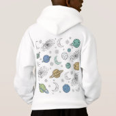 "Lost In My Thoughts\" 幻想的な宇宙の落書きTシャツ (裏面)