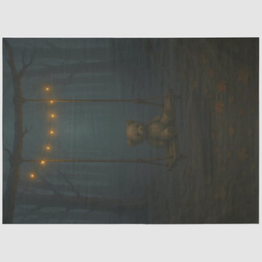 Lost in the Fog – Decoupage Paper with Teddy Bear 薄葉紙 (正面)