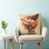 Lost In The Music Cozy Guitar Player Aesthetic Ill クッション (椅子)