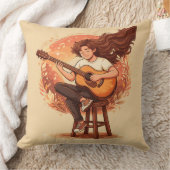 Lost In The Music Cozy Guitar Player Aesthetic Ill クッション (ブランケット)