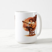 Lost In The Music Cozy Guitar Player Aesthetic Ill コーヒーマグカップ (正面右)