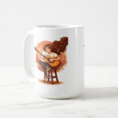 Lost In The Music Cozy Guitar Player Aesthetic Ill コーヒーマグカップ (正面左)