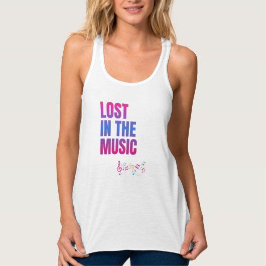 Lost in the Music white tanktop women タンクトップ (正面)