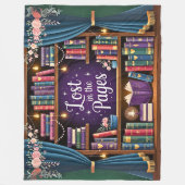 Lost in the Pages, Library of Books  フリースブランケット (正面)