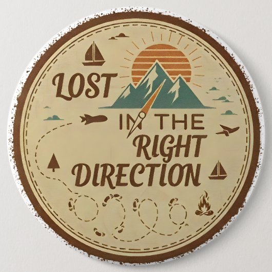 Lost in the Right Direction 缶バッジ (正面)