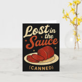 Lost In The Sauce Canned Funny Thanksgiving Food P カード (黄色い花)