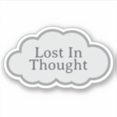 Lost In Thought - 考え事だらけの雲ステッカー シール (正面)
