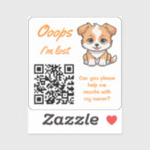 Lost Item Return QR Handy Bot シール (シート)