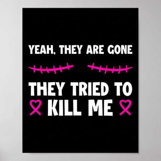 Lost Them Kept My Life Breast Cancer Survivor Tee  ポスター (正面)