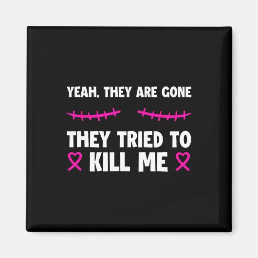 Lost Them Kept My Life Breast Cancer Survivor Tee マグネット (正面)
