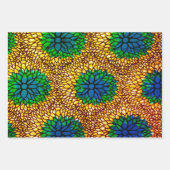 Lot de feuilles de papier cadeau Wax Africain ラッピングペーパーシート (正面3)