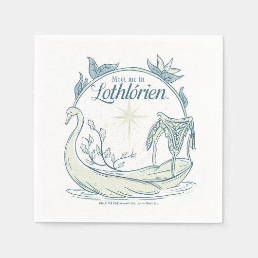 LOTHLORIEN™で会おう - 白鳥のボート スタンダードカクテルナプキン (正面)