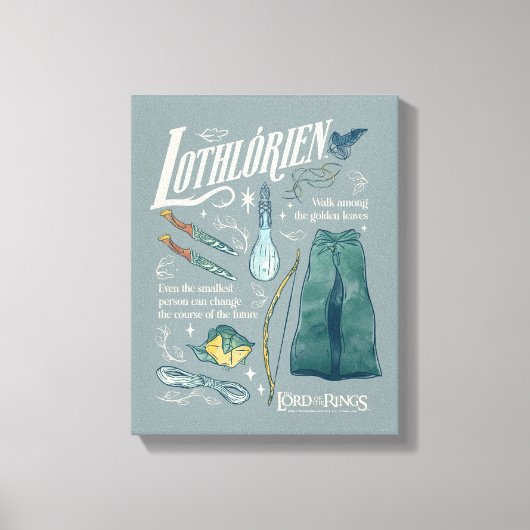 LOTHLORIEN™ 水彩コラージュ グラフィック キャンバスプリント (正面)