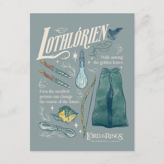 LOTHLORIEN™ 水彩コラージュ グラフィック ポストカード (正面)