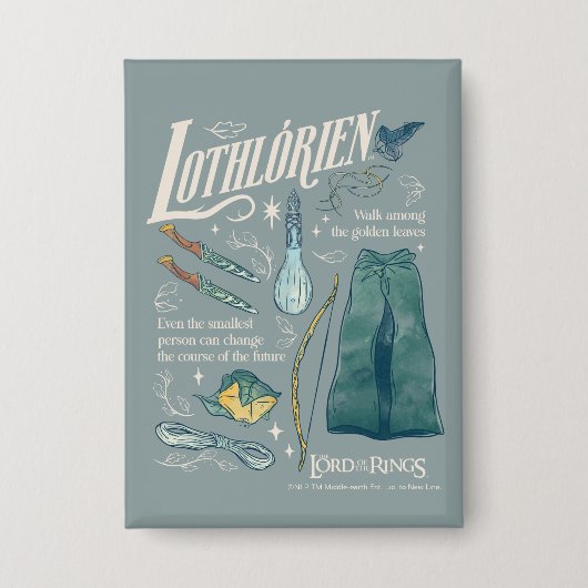 LOTHLORIEN™ 水彩コラージュ グラフィック 缶バッジ (正面)