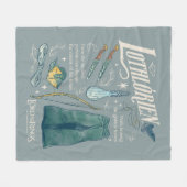 LOTHLORIEN™ Watercolor Collage Graphic フリースブランケット (正面(横))