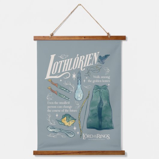 LOTHLORIEN™ Watercolor Collage Graphic 吊り下げ型タペストリー (正面)