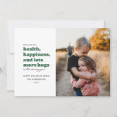 Lots More Hugsフォトホリデーカード（緑） シーズンカード (正面)