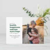 Lots More Hugsフォトホリデーカード（緑） シーズンカード (スタンド正面)