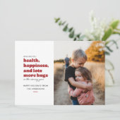 Lots More Hugsフォトホリデーカード（赤） シーズンカード (スタンド正面)