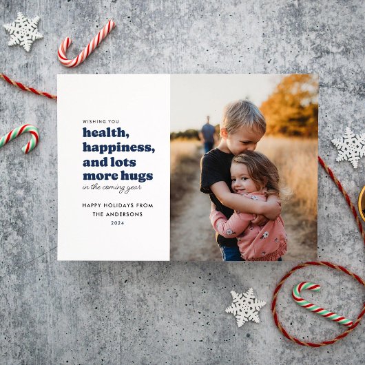 Lots More Hugs Photo Holiday Card (青) シーズンカード