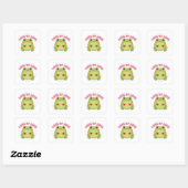 Lots Of Love Frog Sticker Cute Frog Holding Hearts スクエアシール (シート)