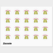Lots Of Love Frog Sticker Cute Frog Holding Hearts ラウンドシール (シート)