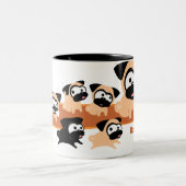 Lottaの全パグ(オレンジ) ツートーンマグカップ (中央)