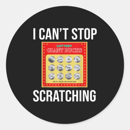 Lottery I Can't Stop Scratching - Scratch Ticket ラウンドシール (正面)