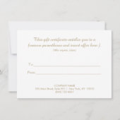 Lotusエレガントサロン及びスパギフト券 (裏面)